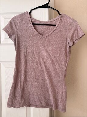Women’s V-Neck Short Sleeve Tee - Dusty Mauve